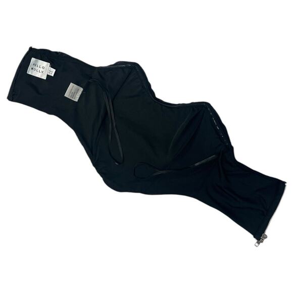 Hello Molly Top Womens S Cropped Strapless Rhinestone Sweetheart Diva Black - Picture 7 of 13